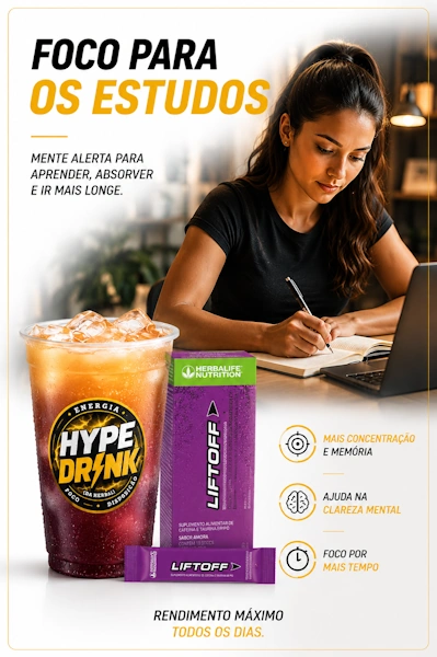 Foco máximo com Hype Drink